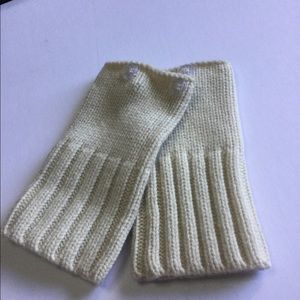 WOOL SLEEVE CUFF COAT INSERTS RIBBED HEM  IVORY NWOT